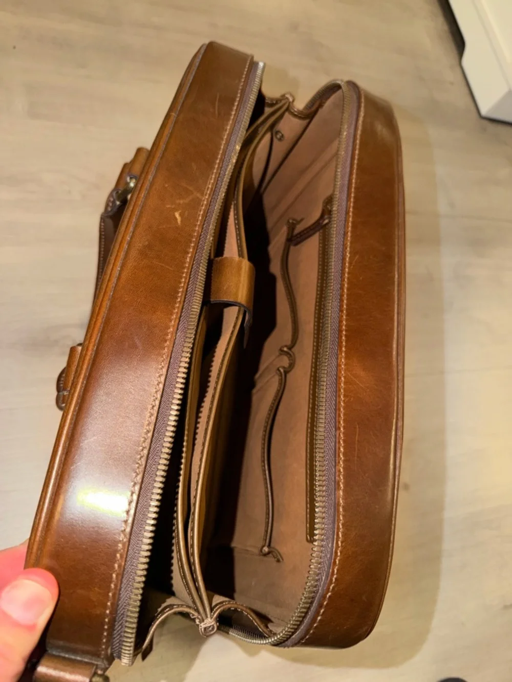 Men’s Leather Briefcase - Brown Executive Carry Case by Satchel & Page